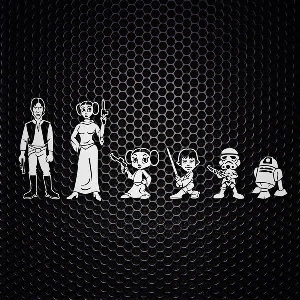 Pegatina de familia para coche Set 6X Familia Han Solo