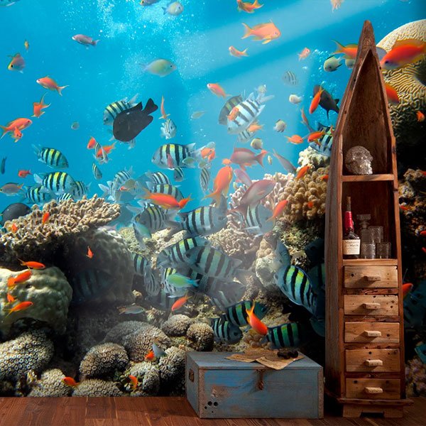 Fotomurales: Arrecife de peces