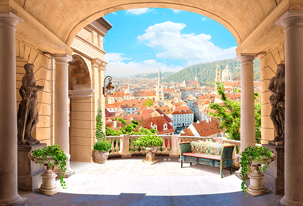 Fotomurales: Terraza en Italia