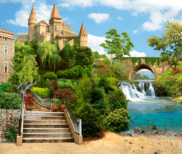 Fotomurales: Castillo junto al río