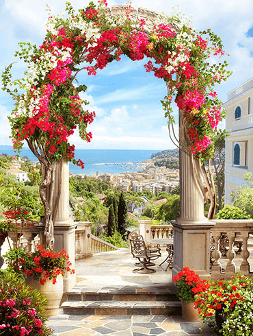 Fotomurales: Arco floral a la costa