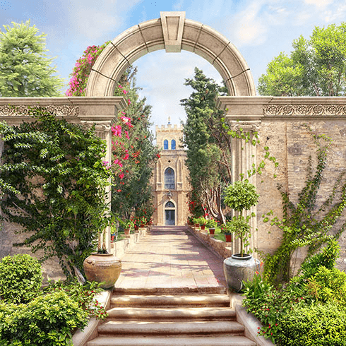 Fotomurales: Entrada al jardín de palacio
