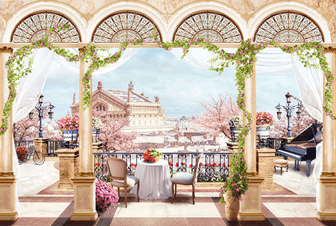 Fotomurales: Gran terraza en el ático
