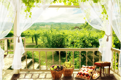 Fotomurales: Terraza en casa de campo