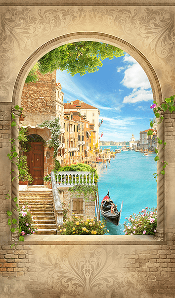 Fotomurales: Ventana en el canal de Venecia