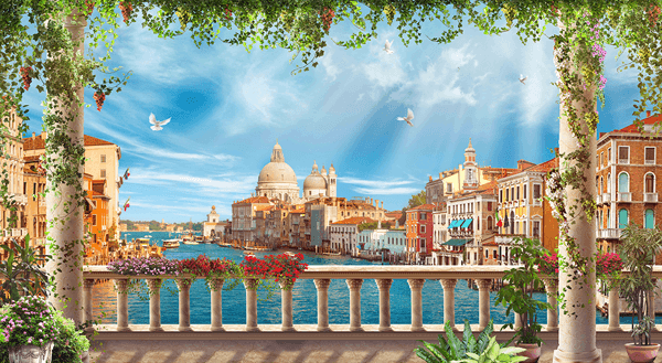 Fotomurales: Terraza en Venecia