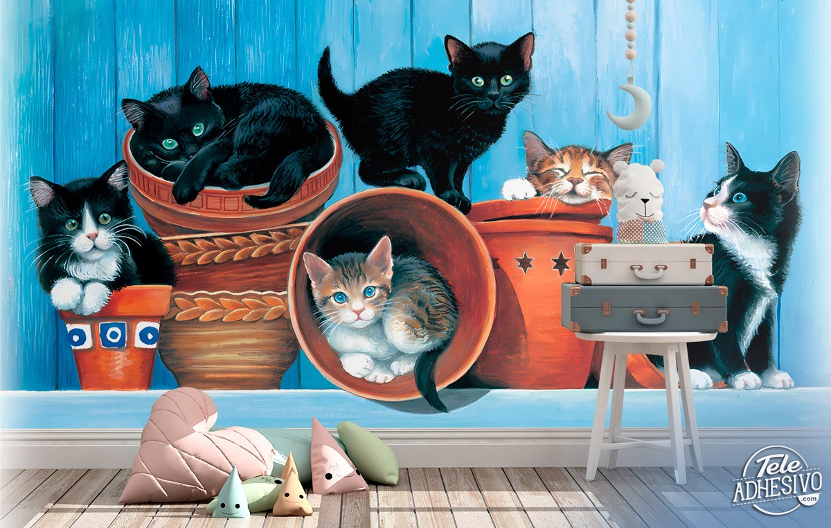 Fotomurales: Ilustración de gatos