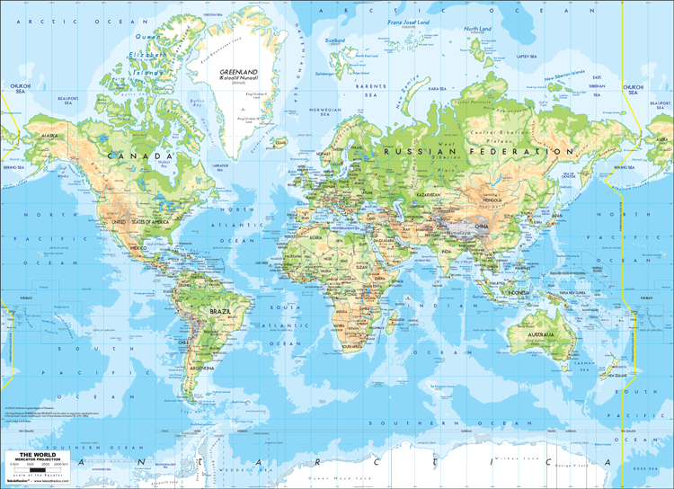 Fotomurales: Mapa del Mundo Físico