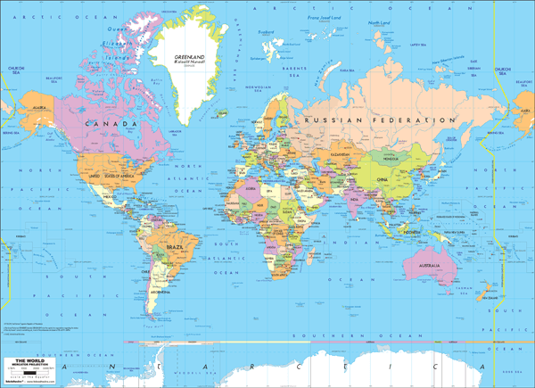 Fotomurales: Mapa Mundo Político