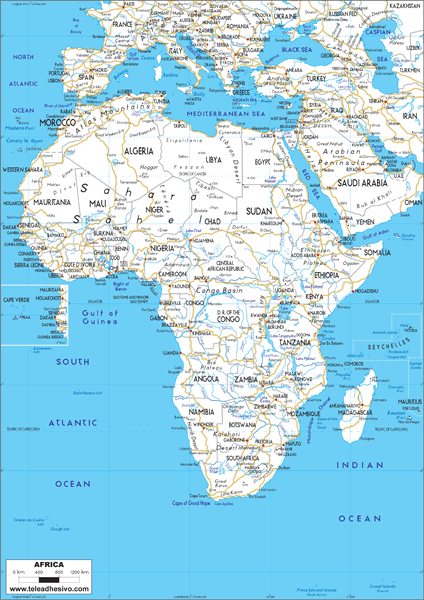 Fotomurales: Mapa de carreteras de África