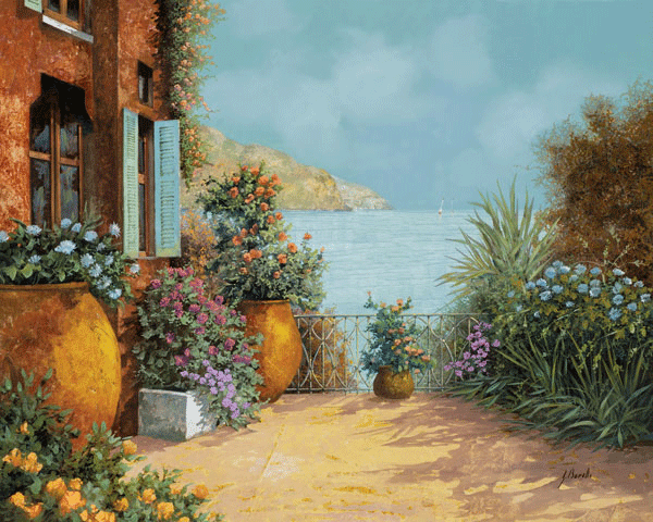 Fotomurales: Macetas en la terraza, Guido Borelli