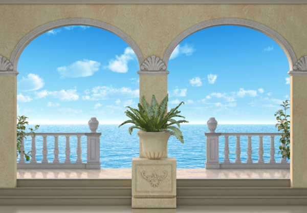 Fotomurales: Porches con fondo marítimo