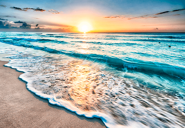 Fotomurales: Suave oleaje al atardecer