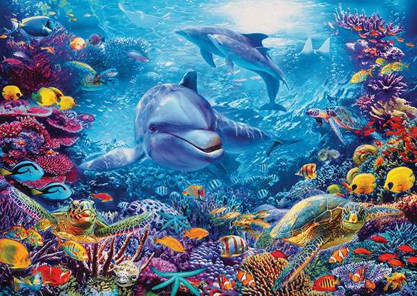 Fotomurales: Delfines bajo el mar