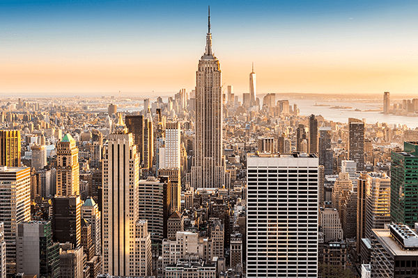 Fotomurales: Centro de Manhattan al atardecer