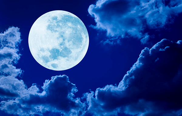 Fotomurales: Luna llena en noche azul