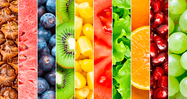 Fotomurales: Frutas en bandas verticales