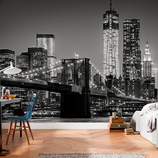 Fotomurales: Manhattan en blanco y negro 0