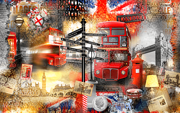 Fotomurales: Collage Londres turístico