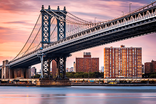 Fotomurales: Puente de Manhattan al atardecer