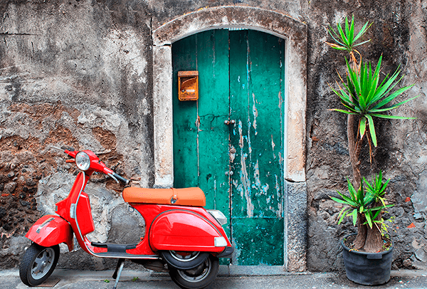 Fotomurales: Ruta italiana en Vespa