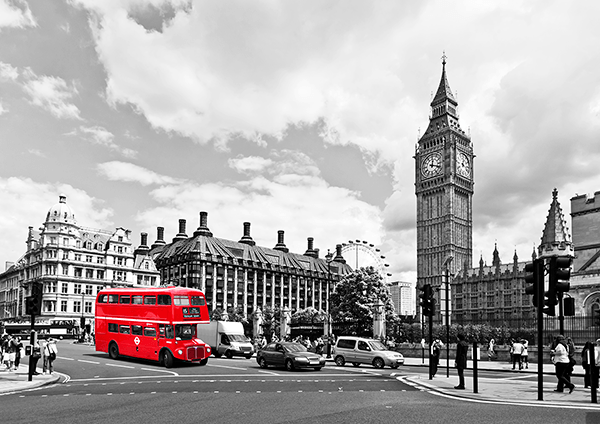 Fotomurales: Autobús en Westminster
