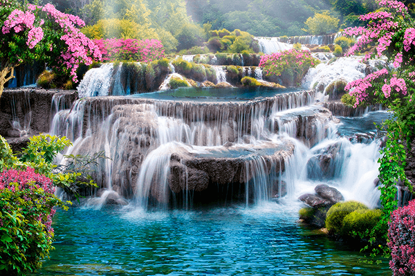 Fotomurales: Jardín de grandes cascadas