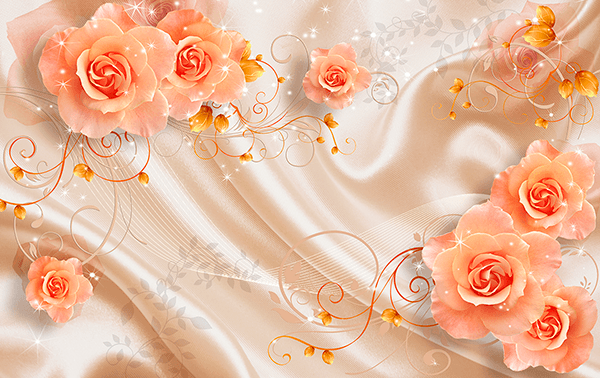 Fotomurales: Rosas entre sedas