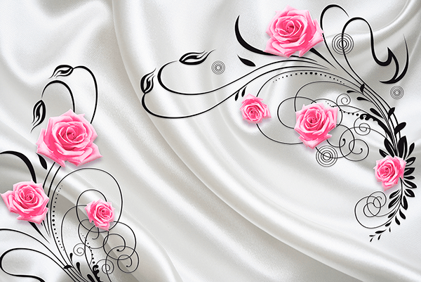 Fotomurales: Rosas entre ornamentos