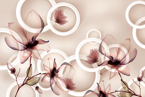 Fotomurales: Flores, aros y mariposas