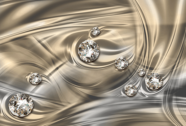 Fotomurales: Diamantes en plata fundida