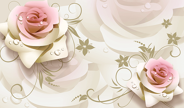 Fotomurales: Rosas ilustradas