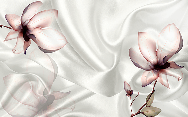 Fotomurales: Flores entre sedas