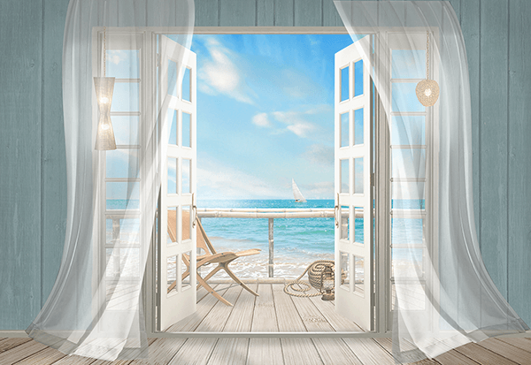 Fotomurales: Cabaña en la orilla del mar