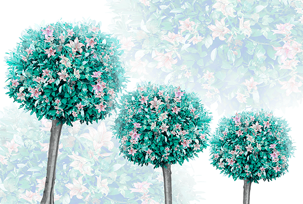 Fotomurales: Árboles con flores