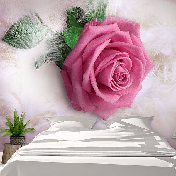 Fotomurales: Rosa entre plumas