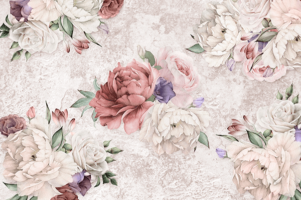 Fotomurales: Flores papel de pared antiguo