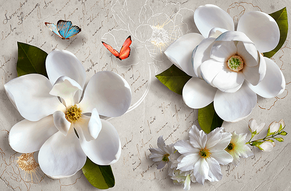 Fotomurales: Flores sobre una carta