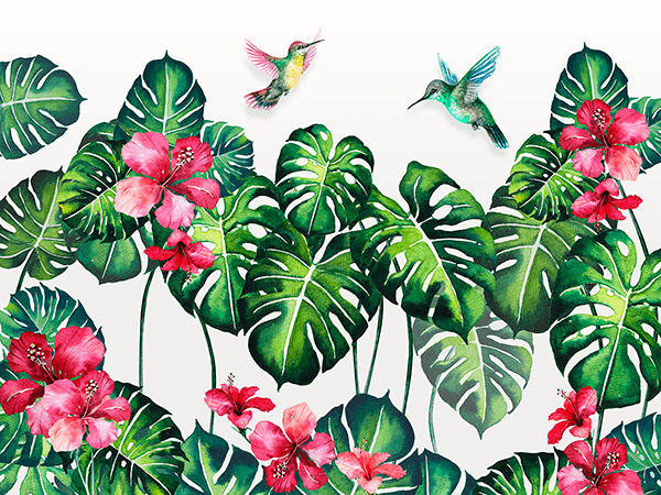 Fotomurales: Colibrís entre Lirios