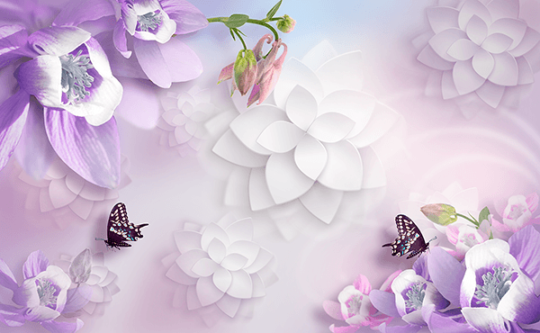 Fotomurales: Flores violetas