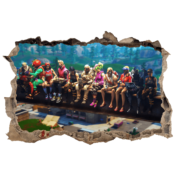 Vinilos Decorativos: Agujero Fortnite Almuerzo viga