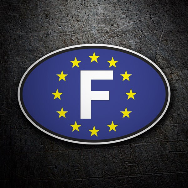 Pegatinas: Óvalo Europa con código Francia