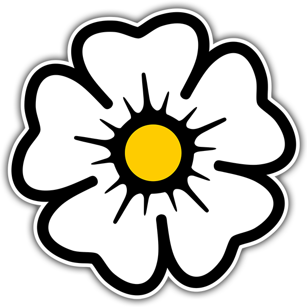 Vinilos Decorativos: Flor margarita de grandes hojas