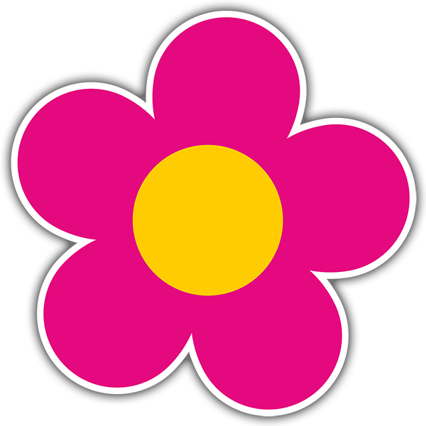 Vinilos Decorativos: Flor rosa y amarilla