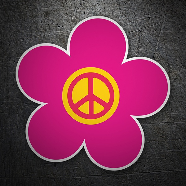 Pegatinas: Flor Magenta de la Paz