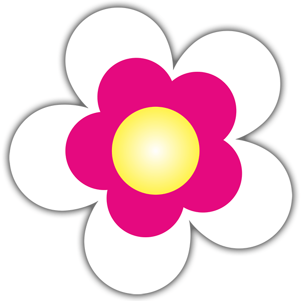 Pegatinas: Flor Blanca, Rosa y Amarilla