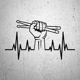 Pegatinas: Cardio Electro Mano Baterista 2