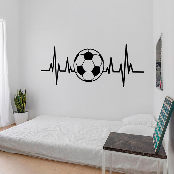 Vinilos Decorativos: Electrocardiograma balón de fútbol