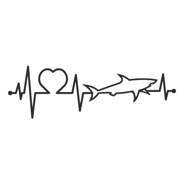 Vinilos Decorativos: Electrocardiograma Tiburón