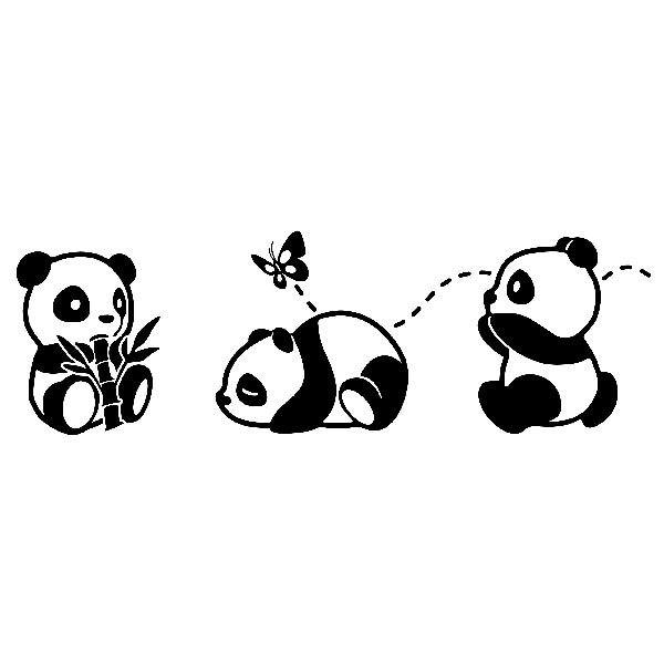 Vinilos Infantiles: Los tres Pandas